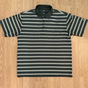 Nike Mens Sz L Golf Striped Polo Shirt Multicolor Big Hole!